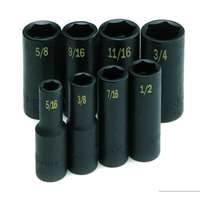 SK Hand Tool 4078 - 3/8" Dr 8pc 6PT SAE Deep Impact Socket Set